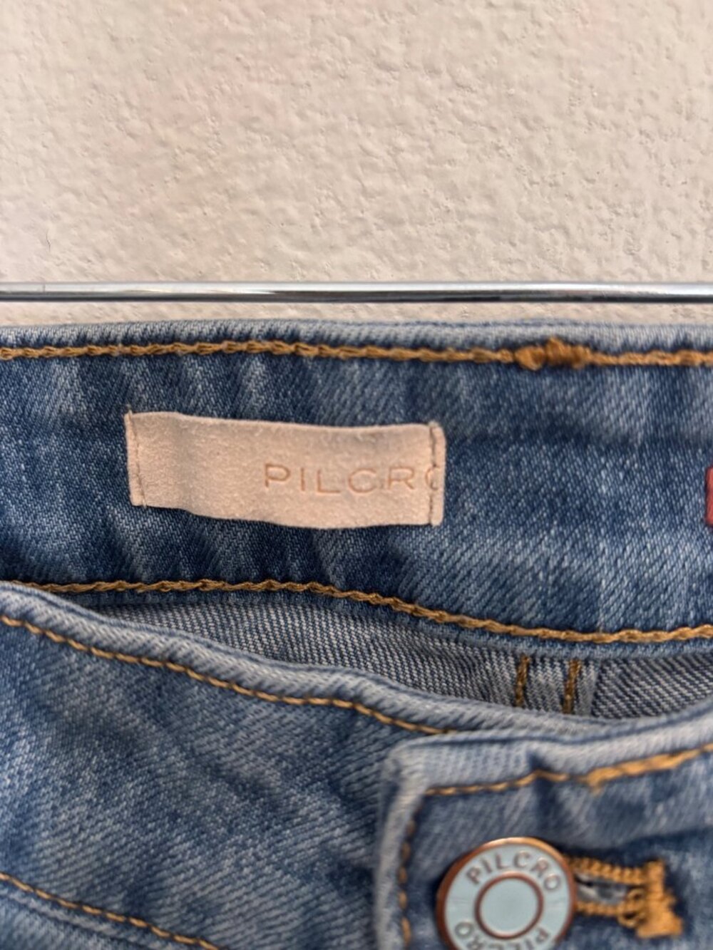 Pilcro X Anthropologie Skater Low-Rise Wide-Leg Jeans Snap Hem 32 - Picture 5 of 13